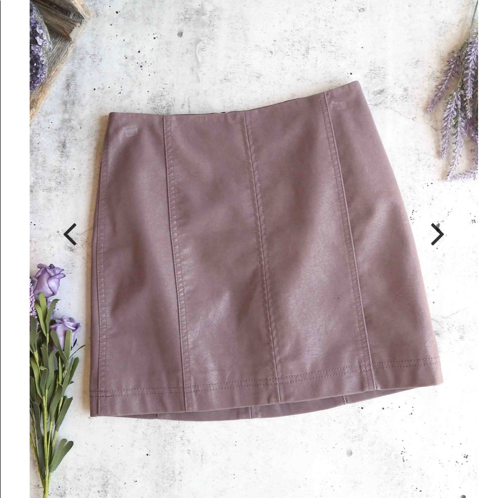 Free People Vegan Leather Skirt